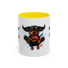 Dachshund Jumping Dog Accent Coffee Mug Cute Wiener Dog Gift (11oz)