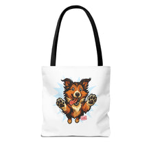 Load image into Gallery viewer, Cute Collie Dog Lover Tote Bag, AOP Dog Art Bag, Pet Owner Gift, Collie Lover Tote, Summer Beach Bag, Gifts for Dog Lovers