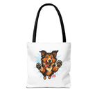 Cute Collie Dog Lover Tote Bag, AOP Dog Art Bag, Pet Owner Gift, Collie Lover Tote, Summer Beach Bag, Gifts for Dog Lovers