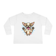Load image into Gallery viewer, Happy Jumping Chihuahua Toddler Tee | Cute Dog Illustration