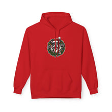 Load image into Gallery viewer, Festive Boston Terrier Wreath Design Hoodie - Cozy Winter Apparel, Gift for Her, Holiday Essentials, Warm Fleece, Casual Wear