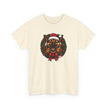 Load image into Gallery viewer, Christmas GSD Puppy Shirt, Holiday T-Shirt, Unisex Cotton Tee, Santa German Shepherd Dog Shirt