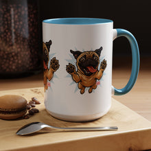 Load image into Gallery viewer, Pug Lover's Accent Coffee Mug, Cute Dog Mug, Pet Gift, Animal Lover's Present, Gift for Dog Owners, Funny Mug