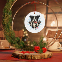 Load image into Gallery viewer, Metal Ornaments for Border Collie Lovers, Cute Pet Decoration, Personalized Holiday Gift, Customizable Dog Ornament, Pet Memorial Keepsake