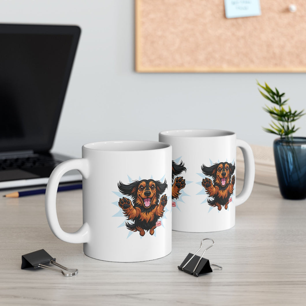 Dachshund Happy Pup Ceramic Mug (11oz & 15oz)