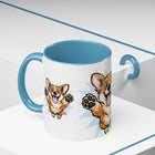 Excited Leaping Corgi  Accent Coffee Mug - Cute Dog Lover Gift (11oz)