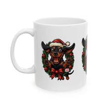 Load image into Gallery viewer, Festive Dachshund Dog Mug | Holiday Gift for Dog Lovers | Cute Christmas Coffee Cup | Pet Decor | Animal Lover Mug
