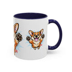 Excited Leaping Corgi  Accent Coffee Mug - Cute Dog Lover Gift (11oz)