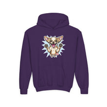 Load image into Gallery viewer, Happy Jumping Chihuahua Hoodie | Cute Dog Illustration, Youth Hoodie