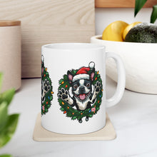 Load image into Gallery viewer, Festive Boston Terrier Dog Lover Mug, Christmas Dog Mug, Holiday Gift for Pet Owners, Cute Puppy Design Cup, Funny Coffee Tea Mug