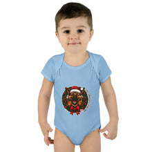 Load image into Gallery viewer, Christmas German Shepherd Puppy Bodysuit for Infants, Cute Baby Outfit, Baby Shower Gift, Infant Christmas Apparel, Adorable  GSD Babywear