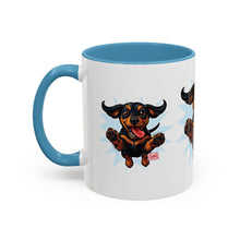 Load image into Gallery viewer, Dachshund Jumping Dog Accent Coffee Mug Cute Wiener Dog Gift (11oz)
