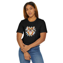 Load image into Gallery viewer, Happy Corgi Jumping T-Shirt | Cute Dog Illustration