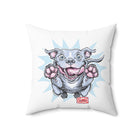 Happy Jumping Bluenose Pit Bull Pillow | Playful Dog Illustration, Throw Pillow
