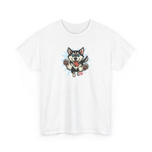 Load image into Gallery viewer, Cute Siberian Husky Dog Graphic Unisex Heavy Cotton Tee | Pet Lover Gift, Husky Apparel, Fun Casual Wear