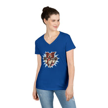 Load image into Gallery viewer, Cute Dog Lover V-Neck T-Shirt, Pet Lover Gift, Animal Rescue Tee, Red and White Border Collie Dog Mom Shirt