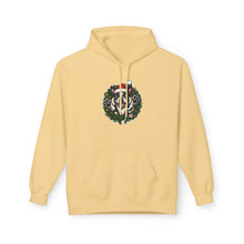 Load image into Gallery viewer, Festive Boston Terrier Wreath Design Hoodie - Cozy Winter Apparel, Gift for Her, Holiday Essentials, Warm Fleece, Casual Wear