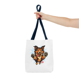 Cute Collie Dog Lover Tote Bag, AOP Dog Art Bag, Pet Owner Gift, Collie Lover Tote, Summer Beach Bag, Gifts for Dog Lovers