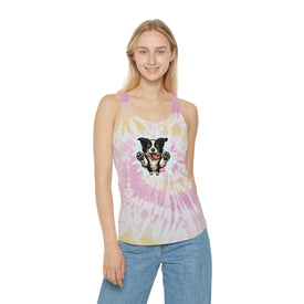 Tie Dye Border Collie Dog Lover Racerback Tank Top | Summer Top, Pet Owner Gift, Festival Wear, Cute Shirt, Beach Outfit