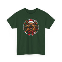 Load image into Gallery viewer, Christmas GSD Puppy Shirt, Holiday T-Shirt, Unisex Cotton Tee, Santa German Shepherd Dog Shirt