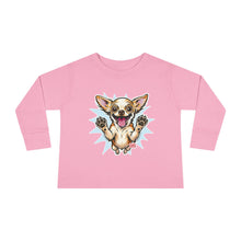 Load image into Gallery viewer, Happy Jumping Chihuahua Toddler Tee | Cute Dog Illustration