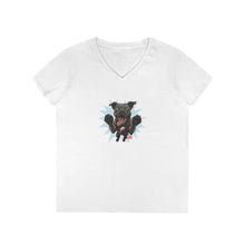 Load image into Gallery viewer, Playful Cane Corso Dog Lover's V-Neck T-Shirt, Pet Owner Gift, Animal Lover Apparel, Casual Tee, Birthday Gift, Women's Everyday Wear