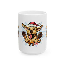 Load image into Gallery viewer, Festive Yellow Labrador Retriever Dog Mug - Perfect Holiday Gift for Dog Lovers, Fun Pet Mug, Christmas Present, Adorable Puppy Design