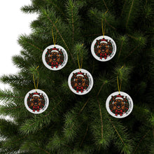 Load image into Gallery viewer, Festive German Shepherd Puppy Ceramic Ornaments, Holiday Decor, Personalized Gifts, Tree Decorations, My First Christmas