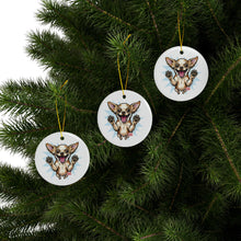 Load image into Gallery viewer, Happy Jumping Chihuahua Ceramic Ornament | Double-Sided Printed Round Ornament