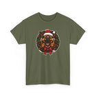 Christmas GSD Puppy Shirt, Holiday T-Shirt, Unisex Cotton Tee, Santa German Shepherd Dog Shirt