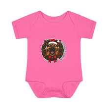 Load image into Gallery viewer, Christmas German Shepherd Puppy Bodysuit for Infants, Cute Baby Outfit, Baby Shower Gift, Infant Christmas Apparel, Adorable  GSD Babywear