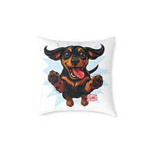 Load image into Gallery viewer, Playful Happy Dachshund Pillow , Multiple size options, Dachshund Lover Gift