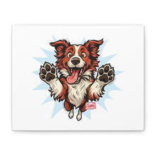 Load image into Gallery viewer, Happy Border Collie Illustration Canvas | Matte Stretched 1.25"