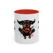 Load image into Gallery viewer, Dachshund Jumping Dog Accent Coffee Mug Cute Wiener Dog Gift (11oz)