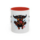 Dachshund Jumping Dog Accent Coffee Mug Cute Wiener Dog Gift (11oz)