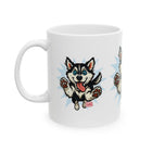 Happy Leaping Siberian Husky Ceramic mug, 11oz and 15oz, Husky Dog Parent Gift