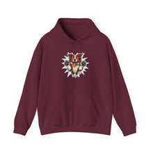 Load image into Gallery viewer, Playful Red and White Border Collie Animal Print Hoodie - Cozy Unisex Sweatshirt, Cute Gift for Pet Lovers
