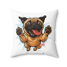 Load image into Gallery viewer, Pug Lover Throw Pillow, Cute Home Decor,  Pug Puppy Lover Gift, Pet Decoration, Fun Accent Pillow, Happy Pet Gift