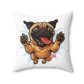 Pug Lover Throw Pillow, Cute Home Decor,  Pug Puppy Lover Gift, Pet Decoration, Fun Accent Pillow, Happy Pet Gift