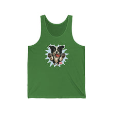 Load image into Gallery viewer, Cute Border Collie Dog Graphic Unisex Jersey Tank Top, Casual Summer Top, Pet Lover Gift, Dog Mom Apparel, Animal Lovers Clothing