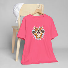 Load image into Gallery viewer, Happy Corgi Jumping T-Shirt | Cute Dog Illustration