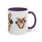 Excited Leaping Corgi  Accent Coffee Mug - Cute Dog Lover Gift (11oz)