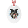 Metal Ornaments for Border Collie Lovers, Cute Pet Decoration, Personalized Holiday Gift, Customizable Dog Ornament, Pet Memorial Keepsake