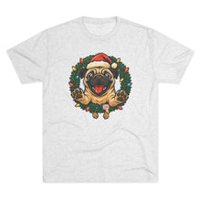 Load image into Gallery viewer, Festive Pug Christmas Tee, Holiday Shirt, Dog Lover Gift, Cute Animal Apparel, Unisex Crew Neck, Unique Christmas Present