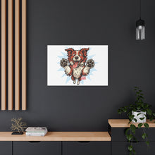 Load image into Gallery viewer, Happy Border Collie Illustration Canvas | Matte Stretched 1.25"