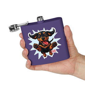 Playful Dachshund Flask, Dog Lover Gift, Stainless Steel Cocktail Flask, Pet-Themed Gift, Adventure Companion, Fun Drinking Accessory