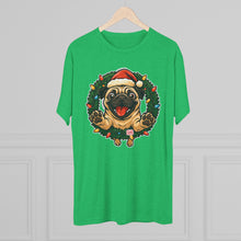Load image into Gallery viewer, Festive Pug Christmas Tee, Holiday Shirt, Dog Lover Gift, Cute Animal Apparel, Unisex Crew Neck, Unique Christmas Present