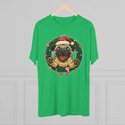 Festive Pug Christmas Tee, Holiday Shirt, Dog Lover Gift, Cute Animal Apparel, Unisex Crew Neck, Unique Christmas Present