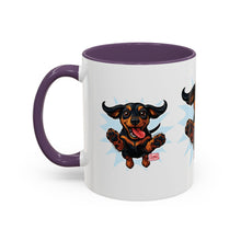 Load image into Gallery viewer, Dachshund Jumping Dog Accent Coffee Mug Cute Wiener Dog Gift (11oz)