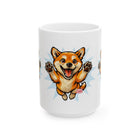 Happy Jumping Shiba Inu Mug | Cute Dog Illustration Ceramic Mug
